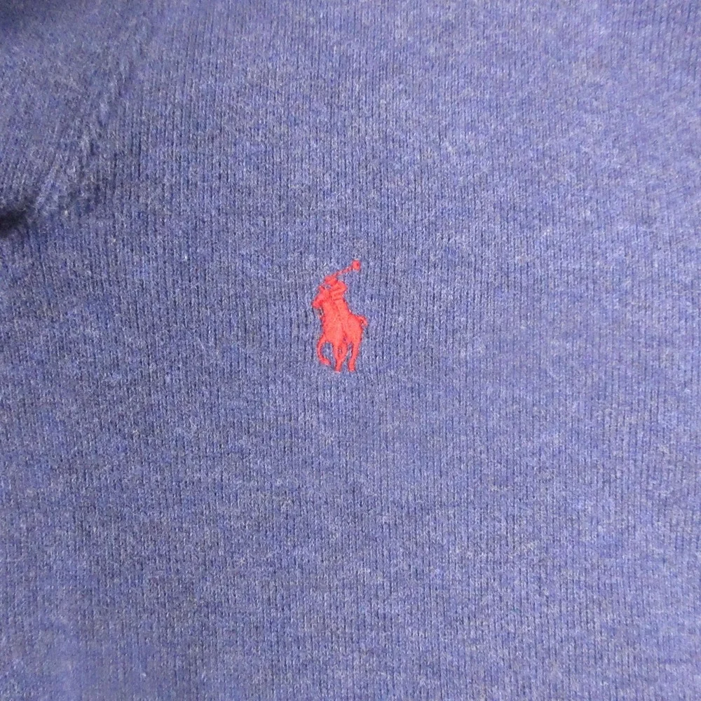 Polo Ralph Lauren Sweater Mens Large Blue Shawl Collar Knit Pullover Logo